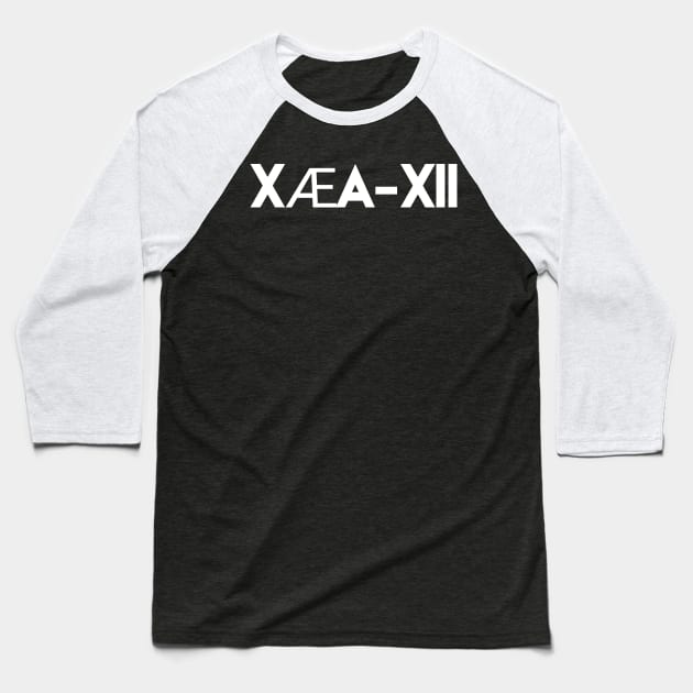 Elon Musks Son X Æ A-XII Grimes Son White Text XÆA-XII Baseball T-Shirt by AstroGearStore